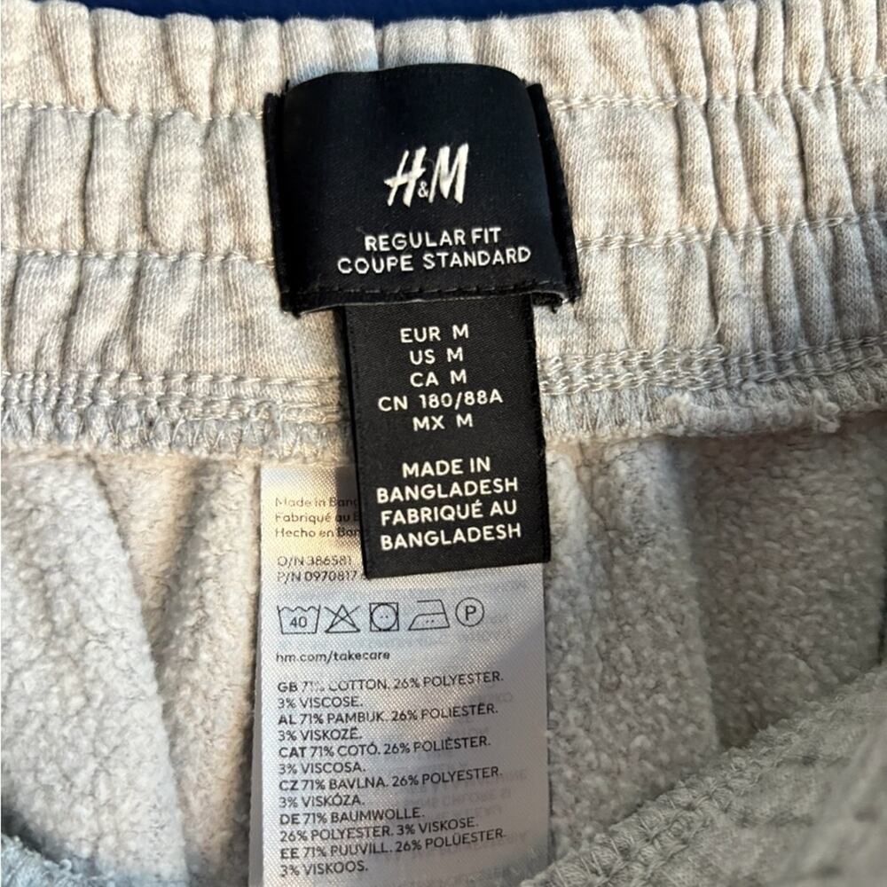 H&M Light Gray Regular Fit Sweatpants size M - Picture 4 of 9